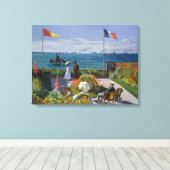 Claude Monet - Tuin bij Sainte-Adresse Canvas Afdruk (Insitu (Houten vloer))