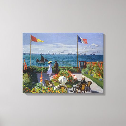 Claude Monet - Tuin bij Sainte-Adresse Canvas Afdruk (Voorkant)
