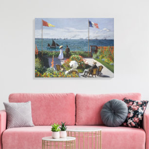 Claude Monet Tuin bij Sainte-Adresse Kunstprint Canvas Afdruk