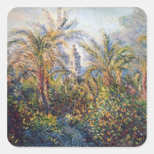 Claude Monet | Tuin in Bordighera Vierkante Sticker (Voorkant)