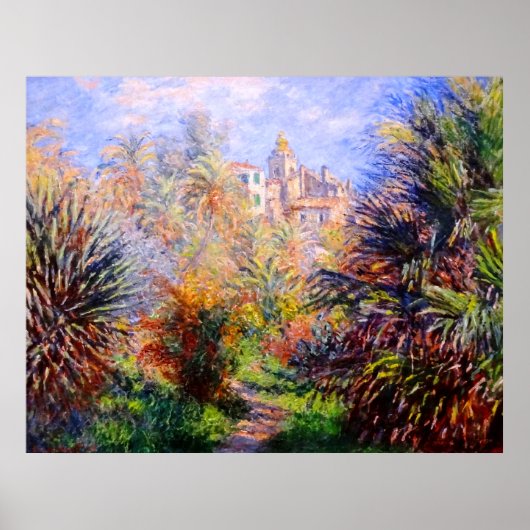 Claude Monet: Tuinen van de Villa Moreno Bordighe Poster (Voorkant)
