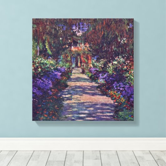 Claude Monet - tuinpad Canvas Afdruk (Insitu (Houten vloer))