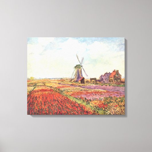 Claude Monet – Tulip fields in Holland – 1886 Canvas Afdruk (Voorkant)