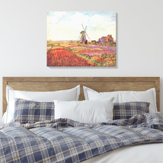 Claude Monet – Tulip fields in Holland – 1886 Canvas Afdruk (Insitu (Slaapkamer))