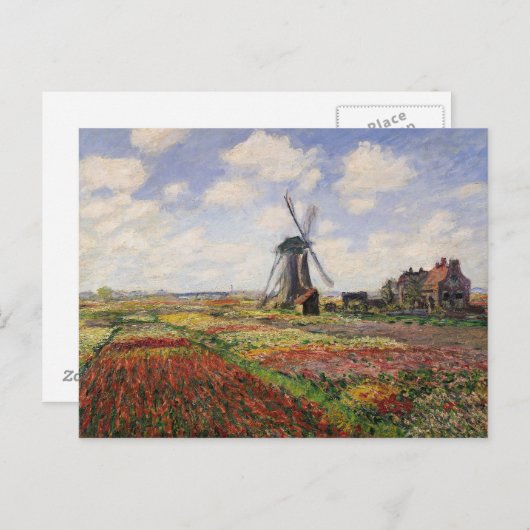 Claude Monet | Tulip Fields Rijnsburg Windmill Briefkaart (Voorkant / Achterkant)