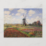 Claude Monet | Tulip Fields Rijnsburg Windmill Briefkaart<br><div class="desc">Tulip Fields met de Rijnsburg Windmill,  1886 | van Claude Monet | Art Location: Musee d'Orsay,  Parijs,  Frankrijk | Franse artiest | Collectie Afbeelding nummer: XIR37019</div>