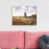 Claude Monet | Tulip Fields Rijnsburg Windmill Canvas Afdruk (Insitu (Woonkamer))