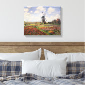 Claude Monet | Tulip Fields Rijnsburg Windmill Canvas Afdruk (Insitu (Slaapkamer))