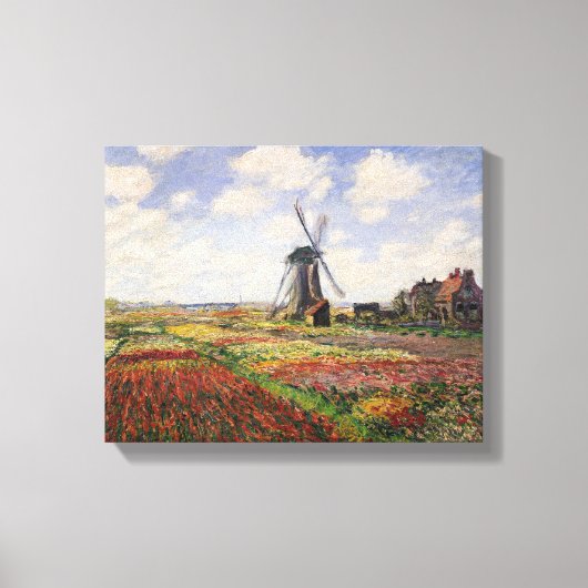 Claude Monet | Tulip Fields Rijnsburg Windmill Canvas Afdruk (Voorkant)