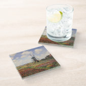 Claude Monet | Tulip Fields Rijnsburg Windmill Glazen Onderzetter (Schuin)