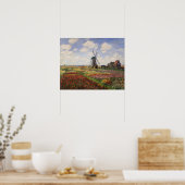 Claude Monet | Tulip Fields Rijnsburg Windmill Poster (Keuken)