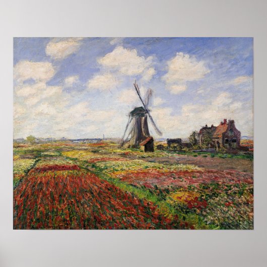 Claude Monet | Tulip Fields Rijnsburg Windmill Poster (Voorkant)