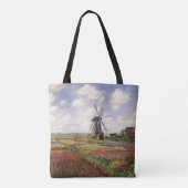 Claude Monet | Tulip Fields Rijnsburg Windmill Tote Bag (Achterkant)