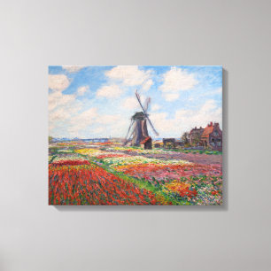 Claude Monet - Tulpenveld in Holland Canvas Afdruk