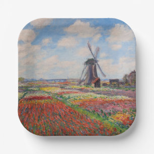 Claude Monet - Tulpenveld in Holland Papieren Bordje