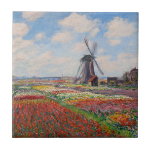 Claude Monet - Tulpenveld in Holland Tegeltje