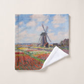 Claude Monet - Tulpenveld in Nederland Bad Handdoek (Wasdoekje)