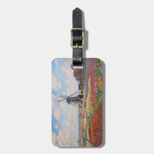 Claude Monet - Tulpenveld in Nederland Bagagelabel (Voorkant verticaal)