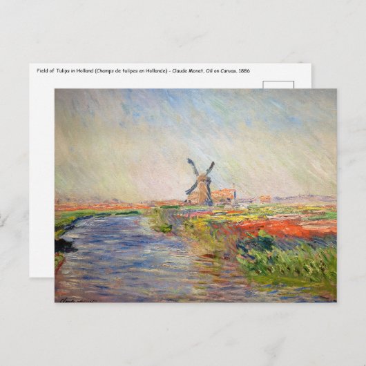 Claude Monet - Tulpenveld in Nederland Briefkaart (Voorkant / Achterkant)