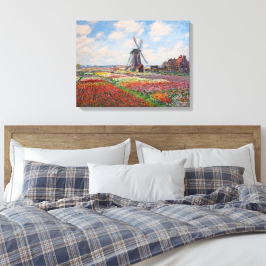 Claude Monet - Tulpenveld in Nederland Canvas Afdruk (Insitu (Slaapkamer))