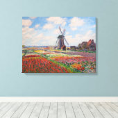 Claude Monet - Tulpenveld in Nederland Canvas Afdruk (Insitu (Houten vloer))