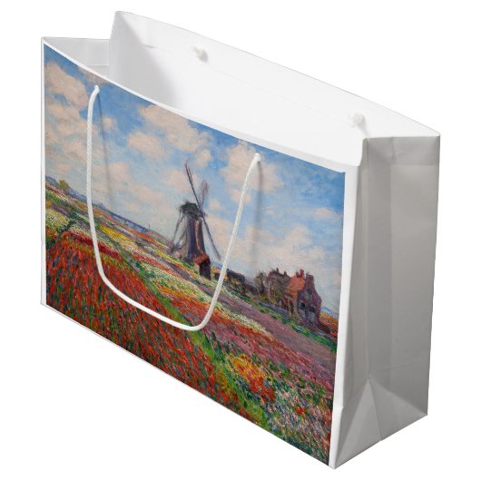 Claude Monet - Tulpenveld in Nederland Groot Cadeauzakje (Voorkant Gekanteld)