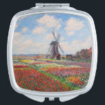 Claude Monet - Tulpenveld in Nederland Handtas Spiegeltje<br><div class="desc">Tulpenveld in Nederland (Champs de tulipes en Hollande) - Claude Monet,  Olieverf op doek,  1886</div>
