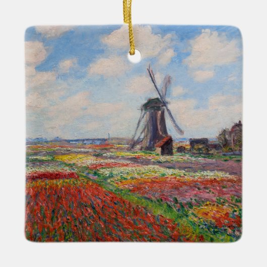 Claude Monet - Tulpenveld in Nederland Keramisch Ornament (Voorkant)