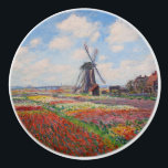 Claude Monet - Tulpenveld in Nederland Keramische Knop<br><div class="desc">Tulpenveld in Nederland (Champs de tulipes en Hollande) - Claude Monet,  Olieverf op doek,  1886</div>