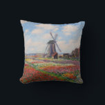 Claude Monet - Tulpenveld in Nederland Kussen<br><div class="desc">Tulpenveld in Nederland (Champs de tulipes en Hollande) - Claude Monet,  Olieverf op doek,  1886</div>