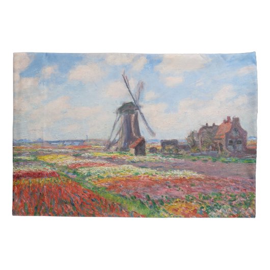 Claude Monet - Tulpenveld in Nederland Kussensloop (Achterkant)