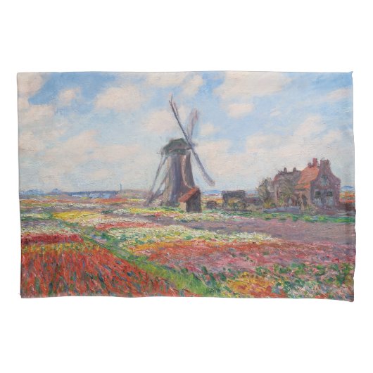 Claude Monet - Tulpenveld in Nederland Kussensloop (Voorkant)