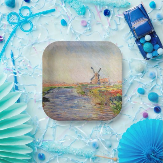 Claude Monet - Tulpenveld in Nederland Papieren Bordje (Feest)