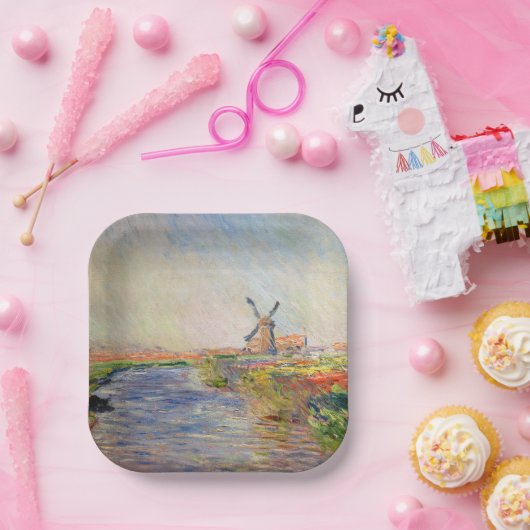 Claude Monet - Tulpenveld in Nederland Papieren Bordje (Feest)