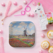 Claude Monet - Tulpenveld in Nederland Papieren Bordje (Feest)