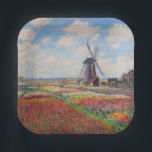 Claude Monet - Tulpenveld in Nederland Papieren Bordje<br><div class="desc">Tulpenveld in Nederland (Champs de tulipes en Hollande) - Claude Monet,  Olieverf op doek,  1886</div>