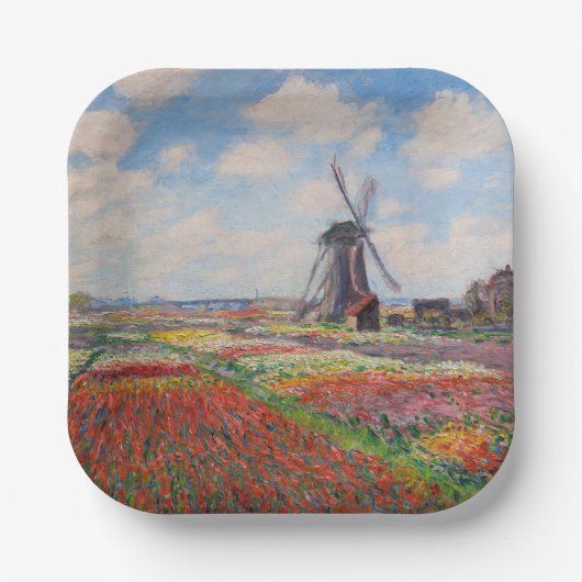 Claude Monet - Tulpenveld in Nederland Papieren Bordje (Voorkant)