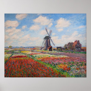 Claude Monet - Tulpenveld in Nederland Poster