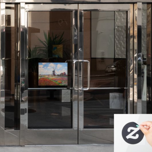 Claude Monet - Tulpenveld in Nederland Raamsticker (Kantoordeur)