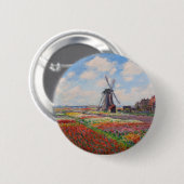 Claude Monet - Tulpenveld in Nederland Ronde Button 5,7 Cm (Voorkant /achterkant)
