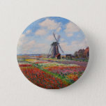 Claude Monet - Tulpenveld in Nederland Ronde Button 5,7 Cm<br><div class="desc">Tulpenveld in Nederland (Champs de tulipes en Hollande) - Claude Monet,  Olieverf op doek,  1886</div>