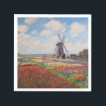 Claude Monet - Tulpenveld in Nederland Servet<br><div class="desc">Tulpenveld in Nederland (Champs de tulipes en Hollande) - Claude Monet,  Olieverf op doek,  1886</div>