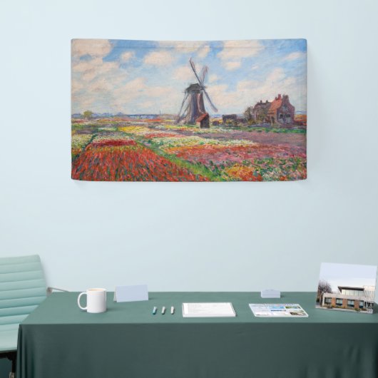 Claude Monet - Tulpenveld in Nederland Spandoek (Beurs)