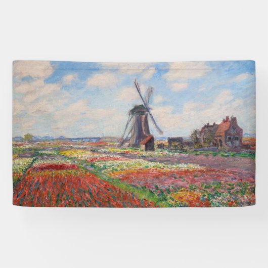 Claude Monet - Tulpenveld in Nederland Spandoek (Horizontaal)
