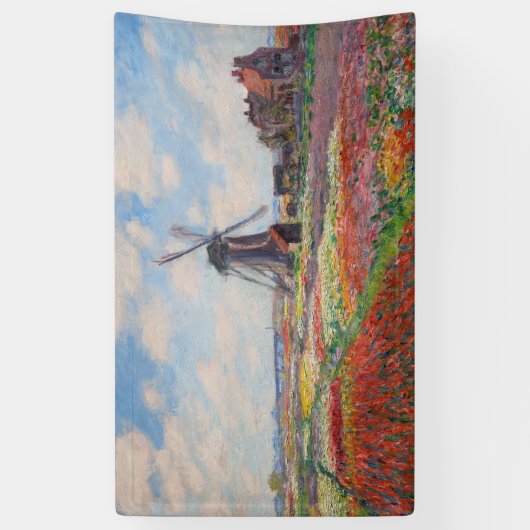 Claude Monet - Tulpenveld in Nederland Spandoek (Verticaal)