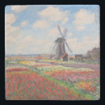 Claude Monet - Tulpenveld in Nederland Stenen Onderzetter<br><div class="desc">Tulpenveld in Nederland (Champs de tulipes en Hollande) - Claude Monet,  Olieverf op doek,  1886</div>