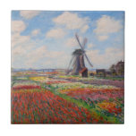 Claude Monet - Tulpenveld in Nederland Tegeltje<br><div class="desc">Tulpenveld in Nederland (Champs de tulipes en Hollande) - Claude Monet,  Olieverf op doek,  1886</div>