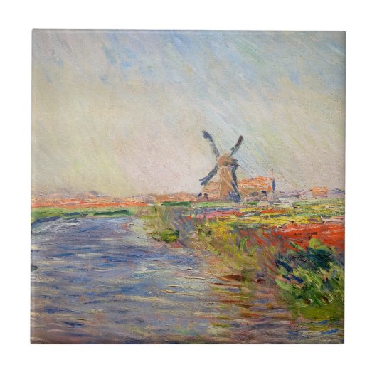 Claude Monet - Tulpenveld in Nederland Tegeltje (Voorkant)
