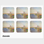 Claude Monet - Tulpenveld in Nederland Vierkante Sticker (Vel)