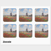 Claude Monet - Tulpenveld in Nederland Vierkante Sticker (Vel)